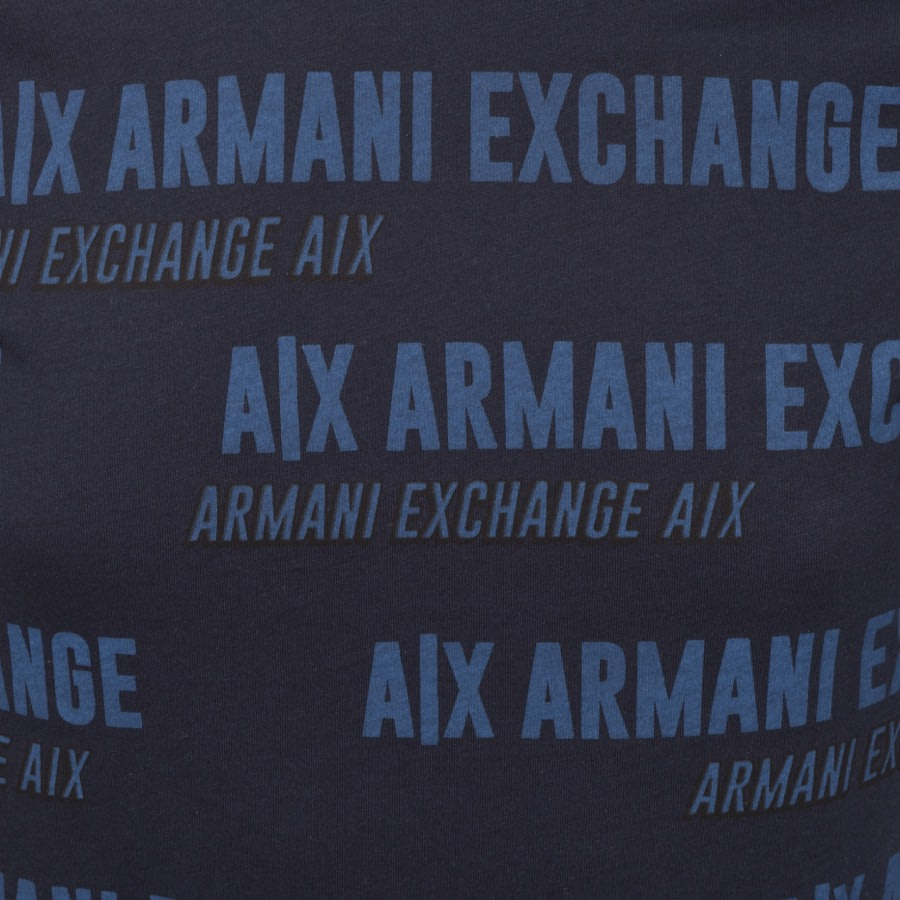 Alternative Image for ProductArmani Exchange Crew Neck Bold Logo T Shirt Navy3